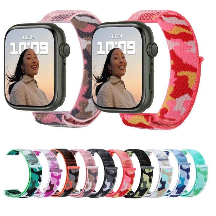 Stornfield | Frerndorf | Nylon Loop for Apple Watch Ultra 49mm & Watch Ultra 2 49mm / Series 9 & 8 & 7 45mm / SE 3 & SE 2 & 6 & SE & 5 & 4 44mm / 3 & 2 & 1 42mm (Pink Camouflage)