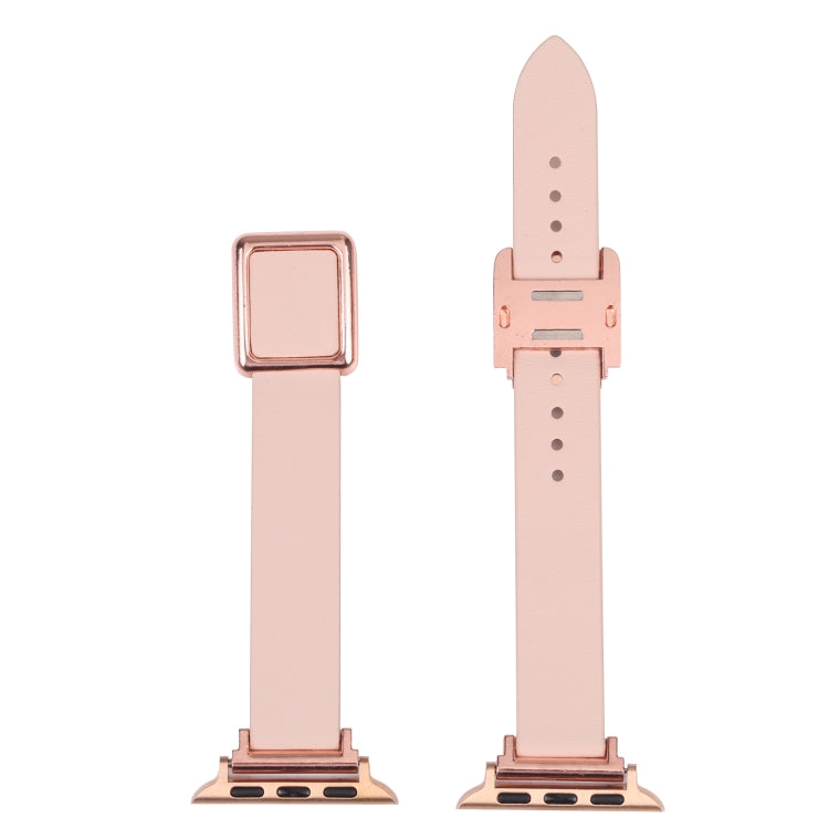 Stornfield | Frerndorf | Magnetic Rose Gold Square Buckle Strap for Apple Watch Series 9&8&7 41mm / SE 3&SE 2&6&SE&5&4 40mm / 3&2&1 38mm (Midnight Blue)