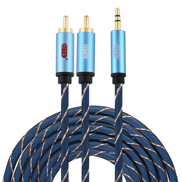 Stornfield | EMK Audio Cable with 3.5mm Male Jack to 2 x RCA Male Gold-Plated, Cable Length: 5m (Dark Blue)