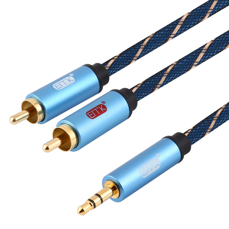 Stornfield | EMK Audio Cable with 3.5mm Male Jack to 2 x RCA Male Gold-Plated, Cable Length: 5m (Dark Blue)