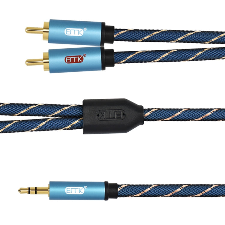Stornfield | EMK Audio Cable with 3.5mm Male Jack to 2 x RCA Male Gold-Plated, Cable Length: 5m (Dark Blue)