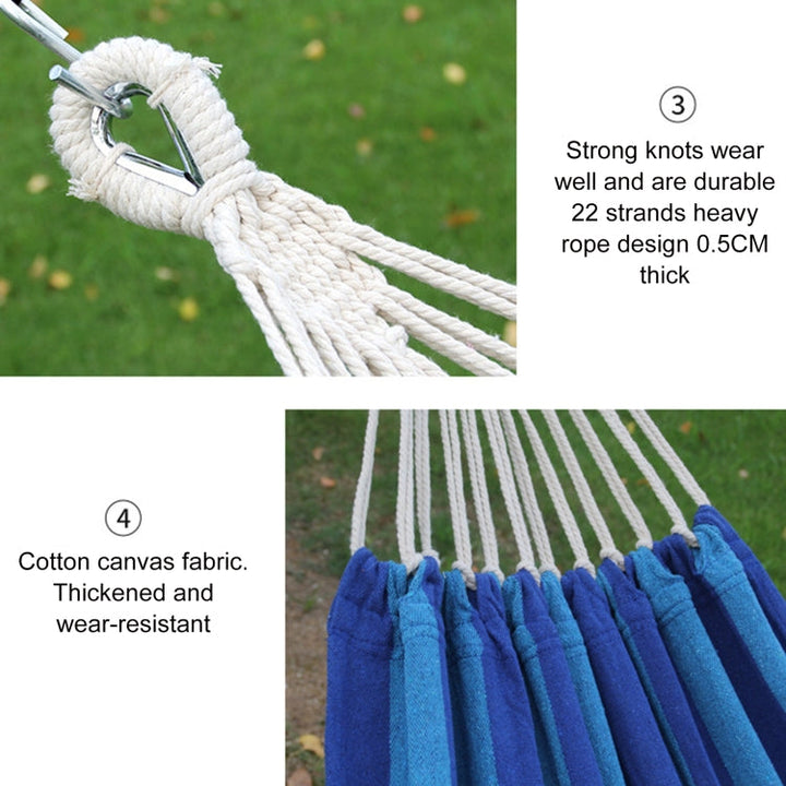 Stornfield | Double Outdoor Thick Canvas Hammock, Indoor Swing, Size: 200x100cm (Dark Blue)