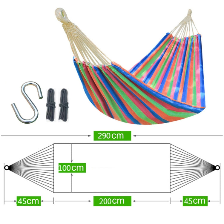 Stornfield | Double-Layer Canvas Hammock for Outdoor Use, Indoor Swing with Removable Curved Bar, Size: 200x100cm (Red and White Stripes)