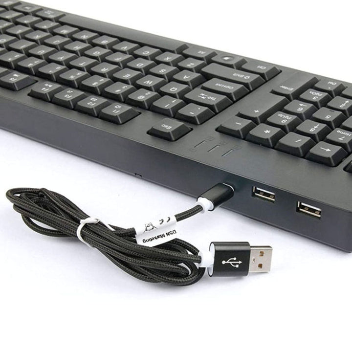 Stornfield | Left-Handed Wired USB Keyboard with Dual HUB Function (Black)