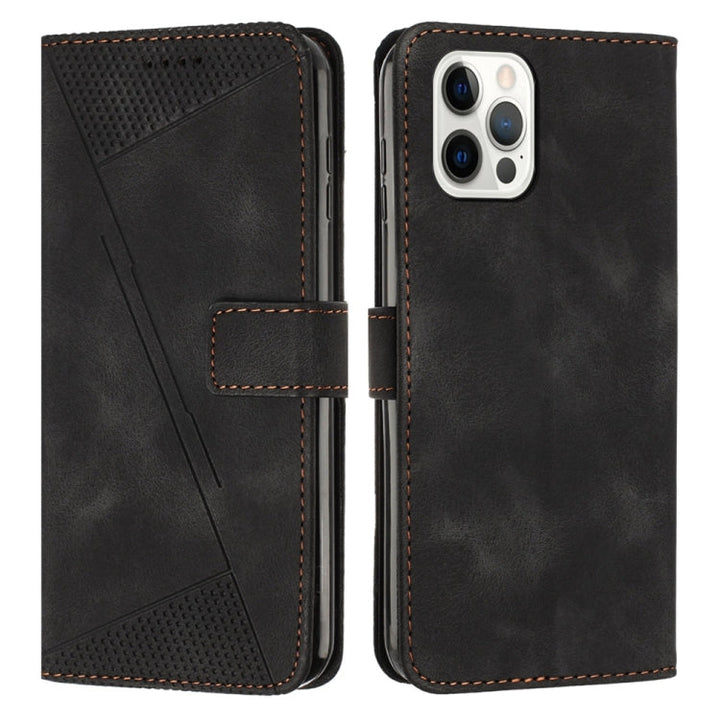 Stornfield | For iPhone 13 Pro Max Dream Triangle Leather Case with Shoulder Strap (Black)