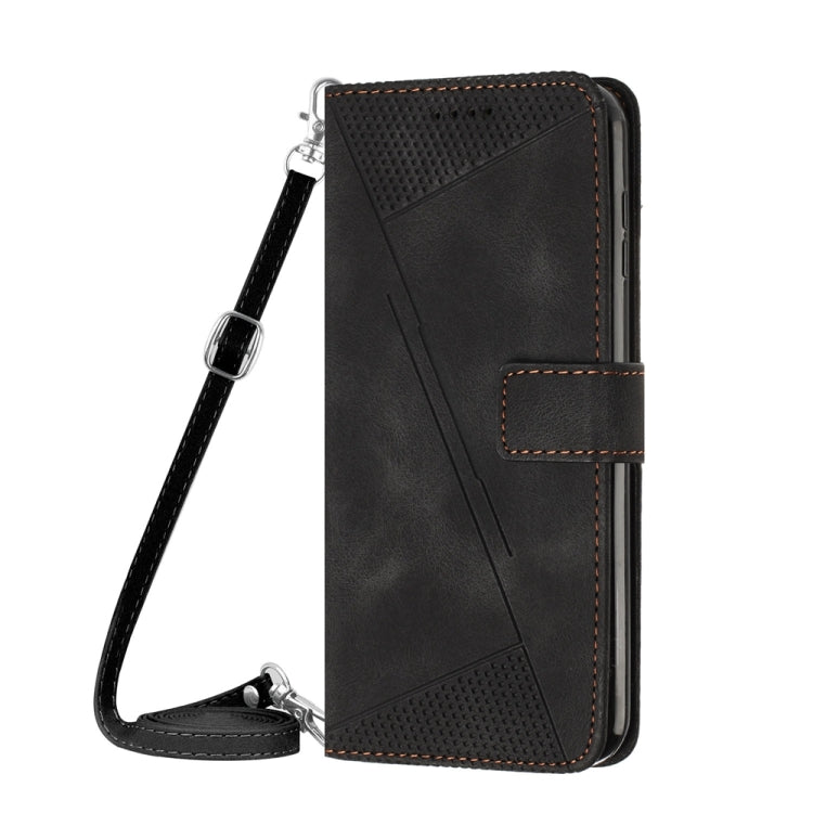 Stornfield | For iPhone 13 Pro Max Dream Triangle Leather Case with Shoulder Strap (Black)