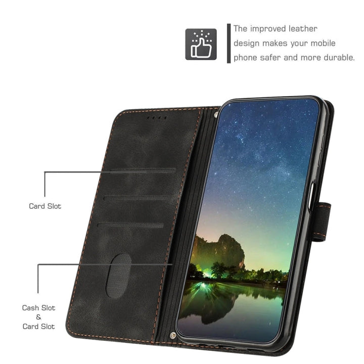 Stornfield | For iPhone 13 Pro Max Dream Triangle Leather Case with Shoulder Strap (Black)