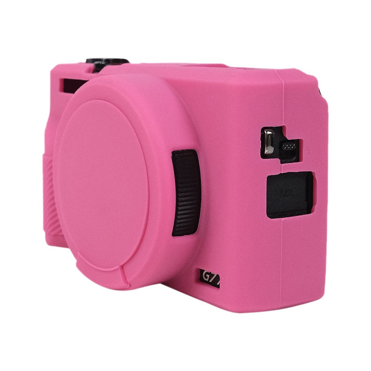 Stornfield | For Canon PowerShot G7 X Mark III / G7X3 Soft Silicone Protective Case with Lens Cap (Rose Red)