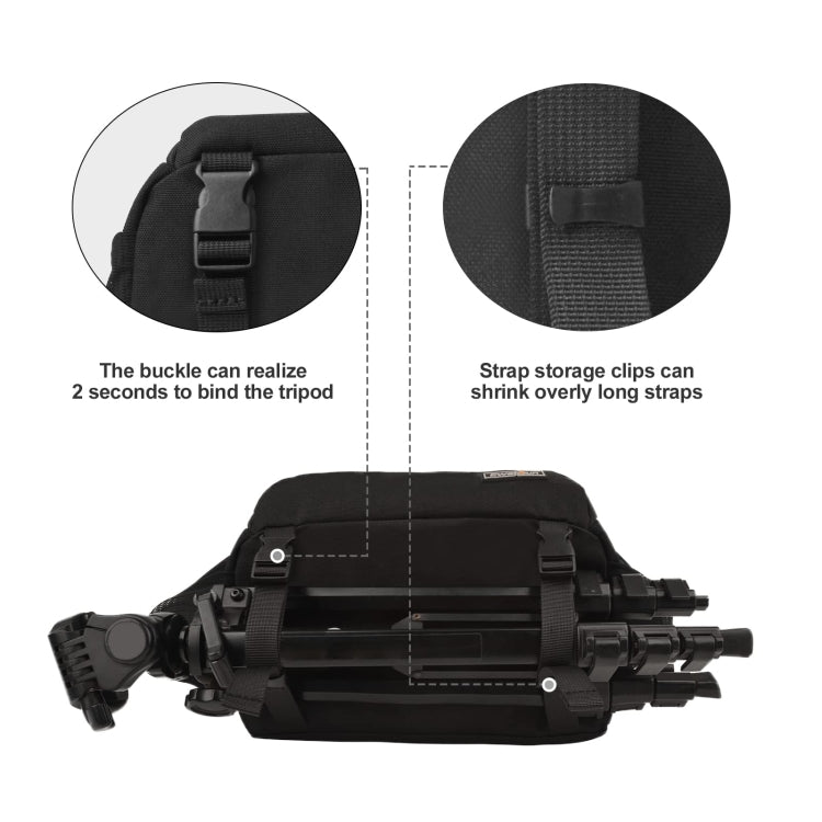 Stornfield | Cwatcun D67 Crossbody Camera Bag Shoulder Bag for Photography Lens, Size: 22 x 15 x 15 cm S(Black)
