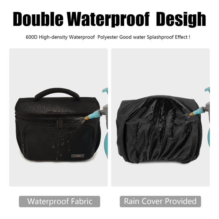 Stornfield | Cwatcun D67 Crossbody Camera Bag Shoulder Bag for Photography Lens, Size: 22 x 15 x 15 cm S(Black)
