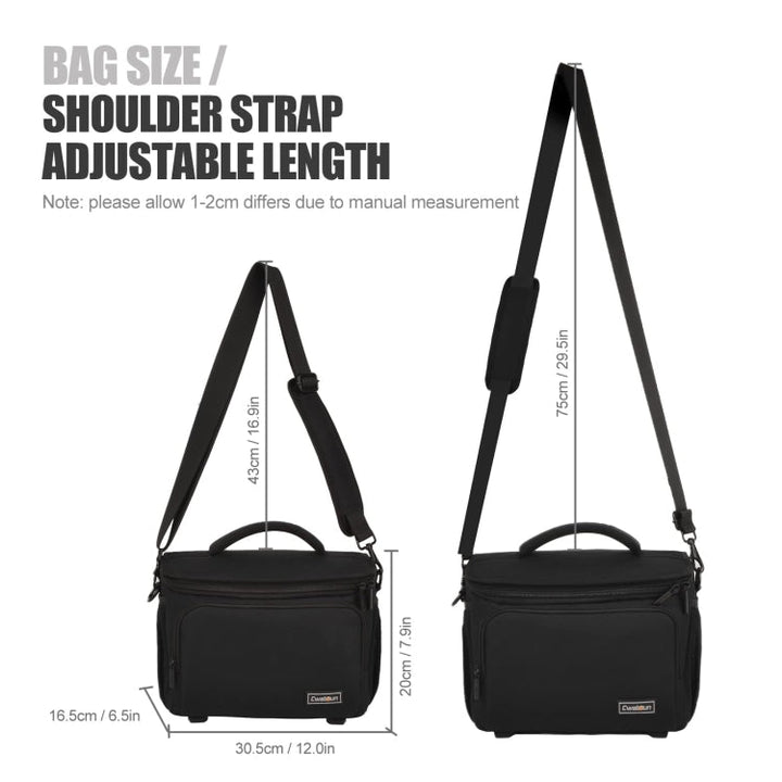 Stornfield | Cwatcun D67 Crossbody Camera Bag Shoulder Bag for Photography Lens, Size: 22 x 15 x 15 cm S(Black)