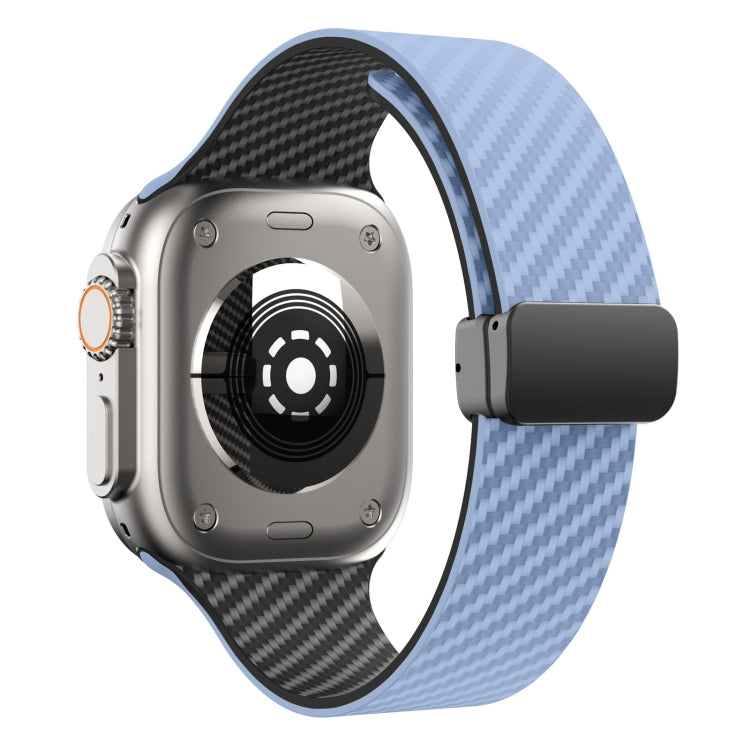 Stornfield | For Apple Watch Ultra 2 49mm Carbon Fiber Magnetic Buckle Strap (Light Blue Black)