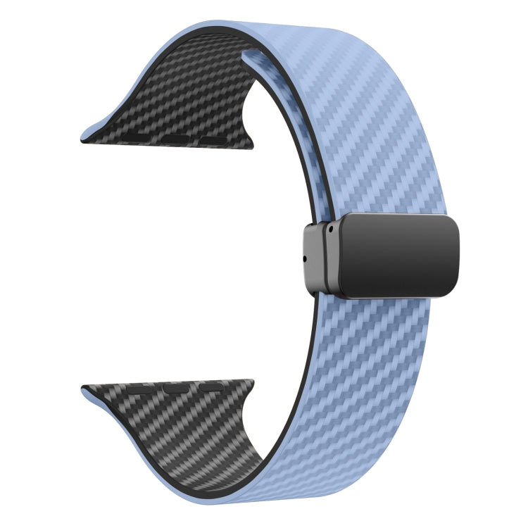 Stornfield | For Apple Watch Ultra 2 49mm Carbon Fiber Magnetic Buckle Strap (Light Blue Black)