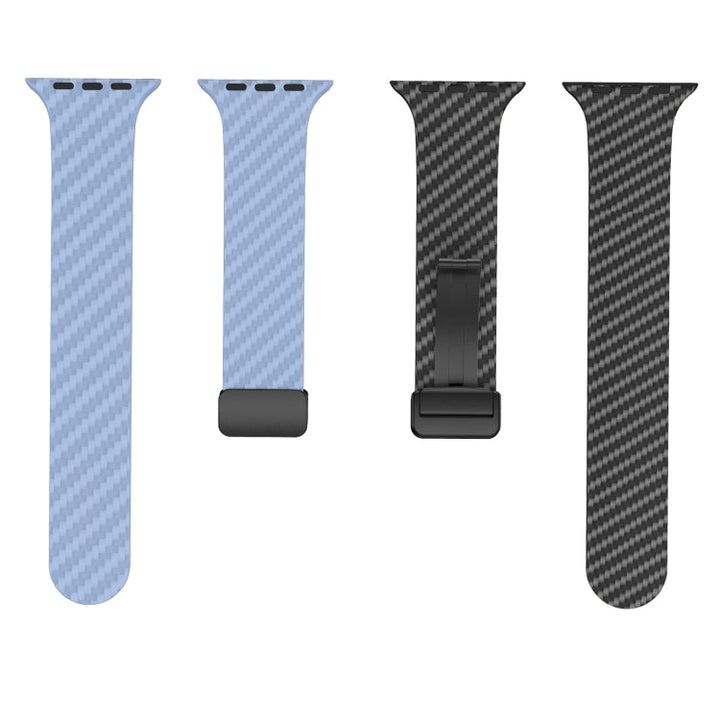 Stornfield | For Apple Watch Ultra 2 49mm Carbon Fiber Magnetic Buckle Strap (Light Blue Black)
