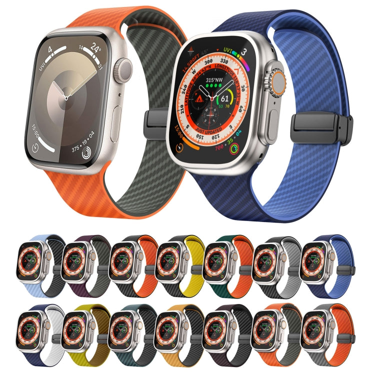 Stornfield | For Apple Watch Ultra 2 49mm Carbon Fiber Magnetic Buckle Strap (Light Blue Black)