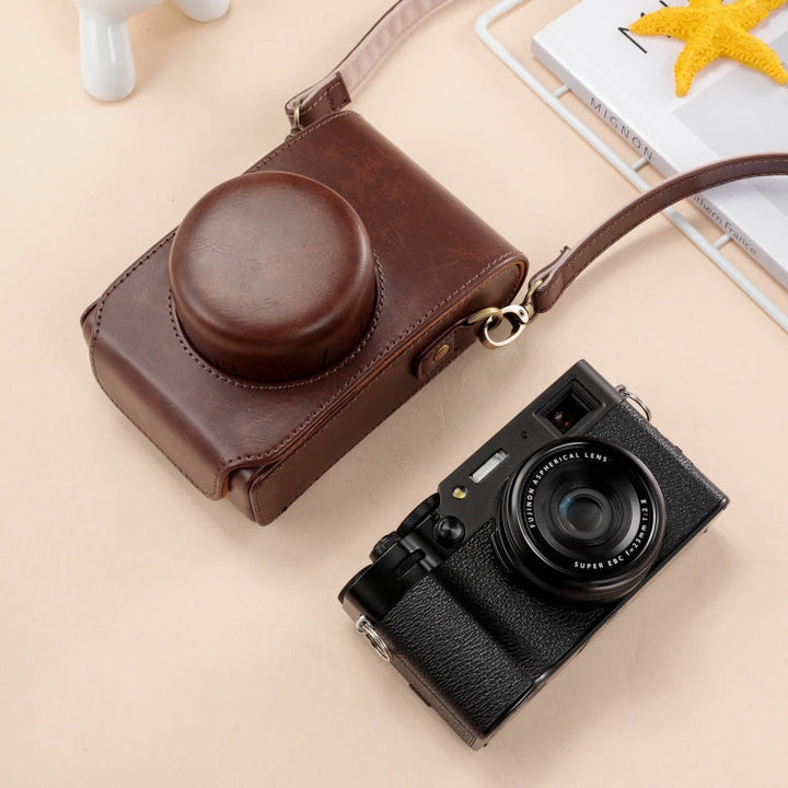 Stornfield | For FUJIFILM X100VI Full Leather Case with Shoulder Strap (Coffee)