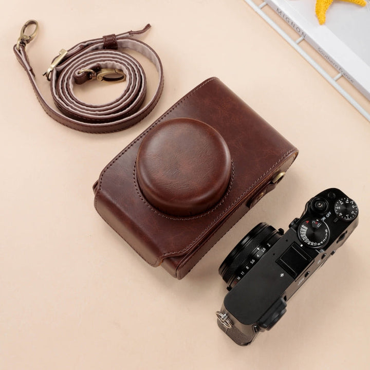 Stornfield | For FUJIFILM X100VI Full Leather Case with Shoulder Strap (Coffee)