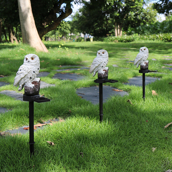 Outdoor Eagle Owl Statue LED Solar Garden Light Waterproof Lawn Lamp | Stornfield