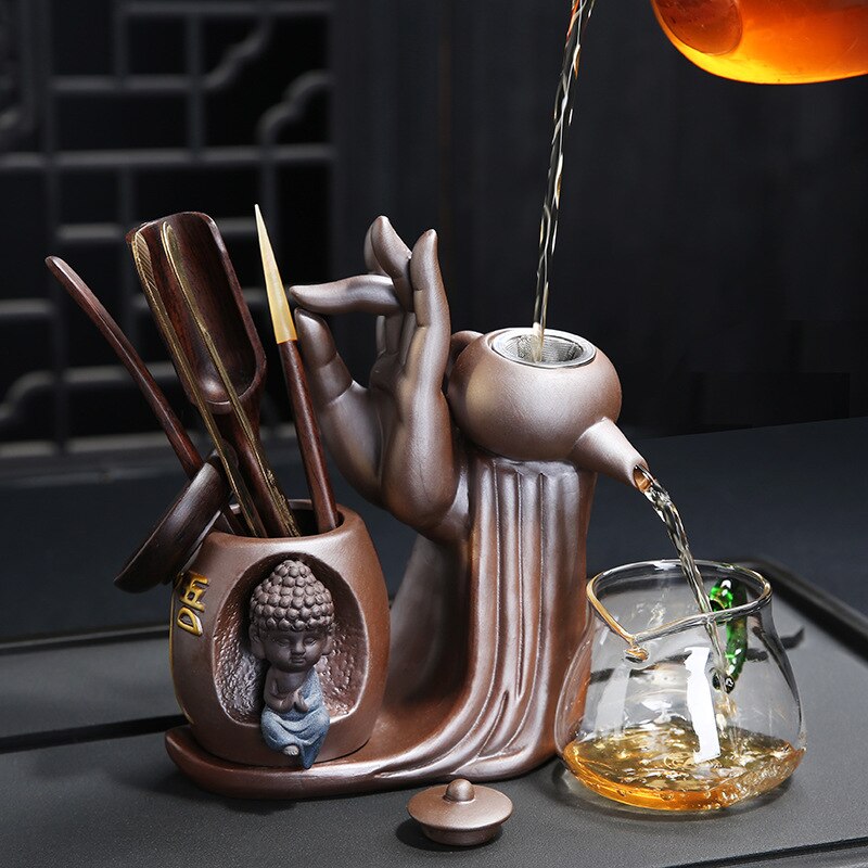 Stornfield | Ebony Tea Ceremony Accessories Set of Six Gentlemen Purple Clay Tea Set Tea Cabinet Filter Small Monk Decoration