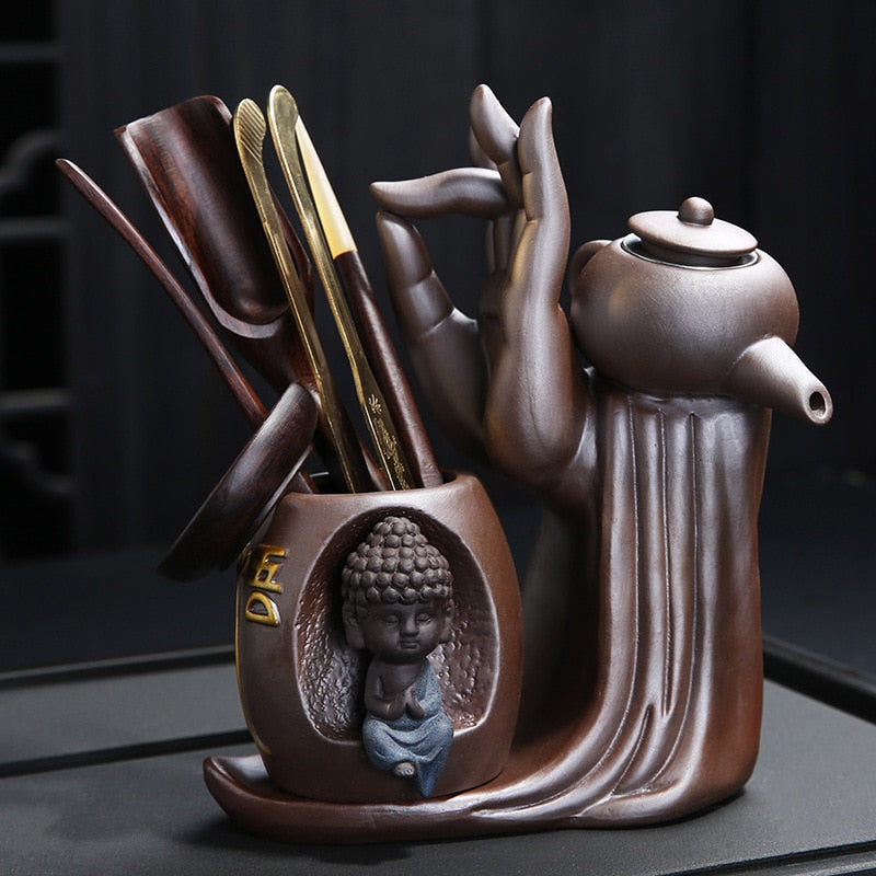 Stornfield | Ebony Tea Ceremony Accessories Set of Six Gentlemen Purple Clay Tea Set Tea Cabinet Filter Small Monk Decoration