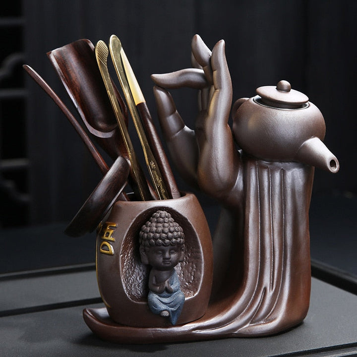 Stornfield | Ebony Tea Ceremony Accessories Set of Six Gentlemen Purple Clay Tea Set Tea Cabinet Filter Small Monk Decoration