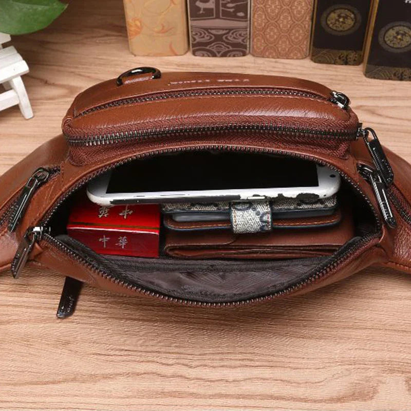 Stornfield | Genuine Leather Fanny Pack | Large Capacity, Robust Design & Versatile for Travel and Outdoor Activities