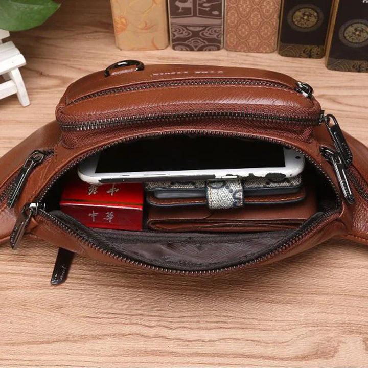 Stornfield | Genuine Leather Fanny Pack | Large Capacity, Robust Design & Versatile for Travel and Outdoor Activities