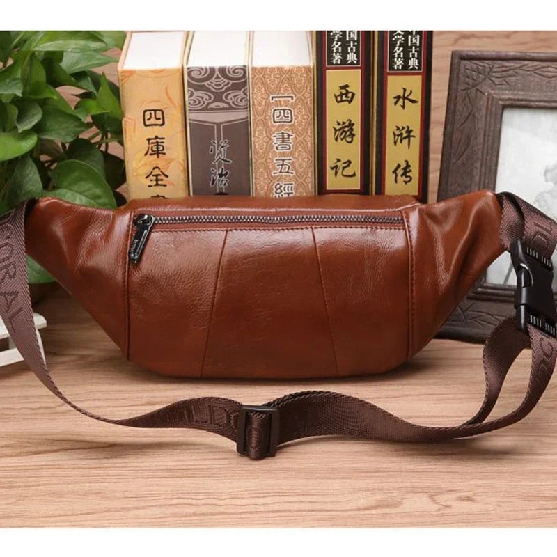 Stornfield | Genuine Cowhide Leather Waist Bag for Men – Large Capacity Fanny Pack, Belt & Crossbody Travel Bag