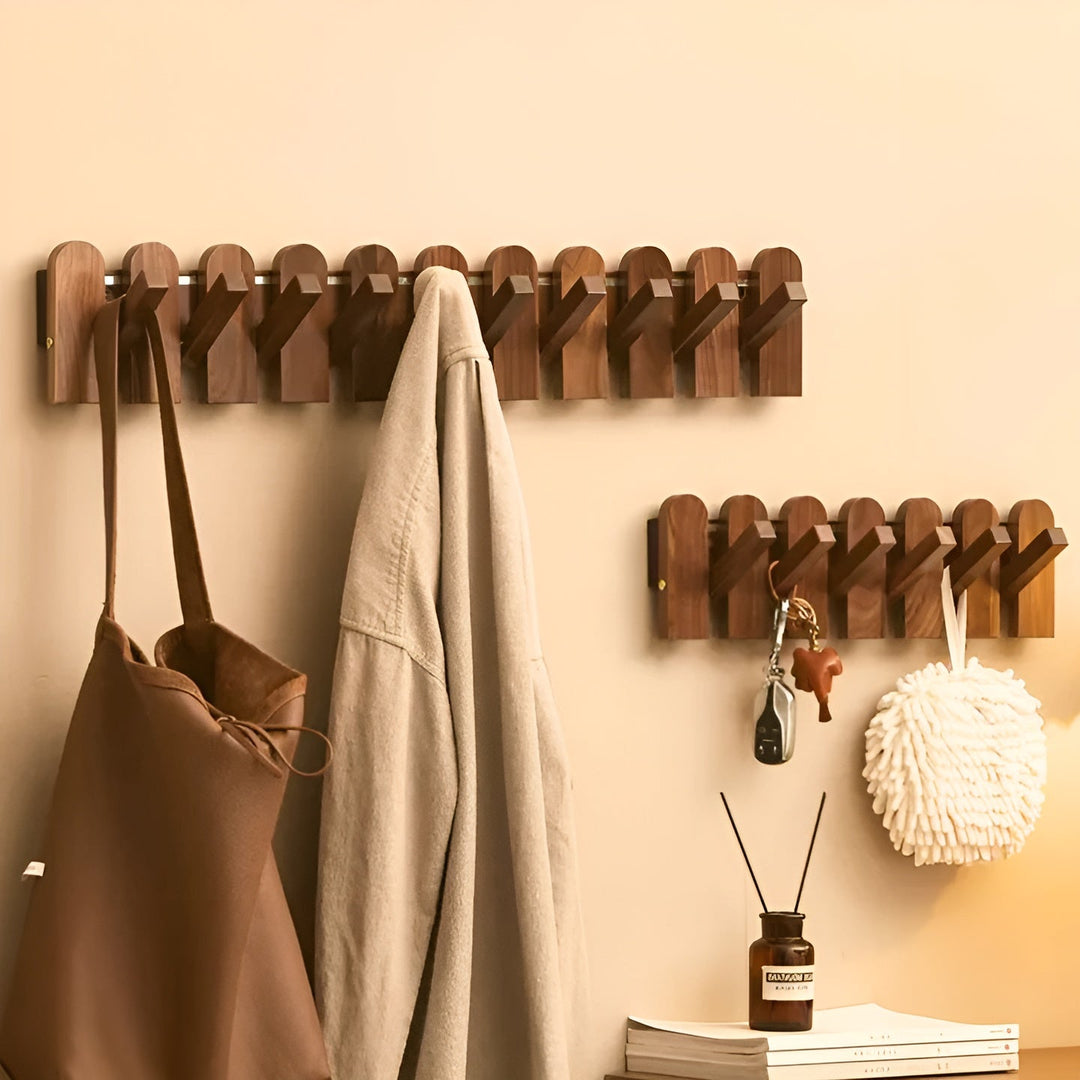 FoldaStornfielde wardrobe rail made of wood – Stylish wall hook rail | Space-saving solution for any room | Stornfield