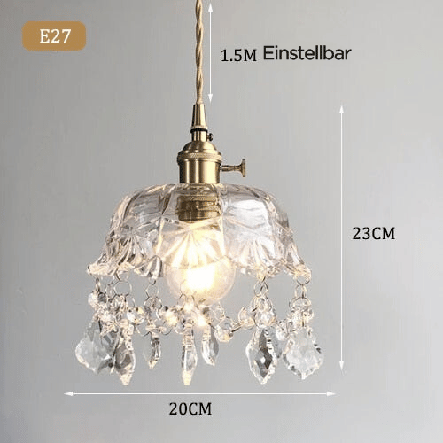 Stylish Crystal Pendant Lamp - Elara | Stornfield