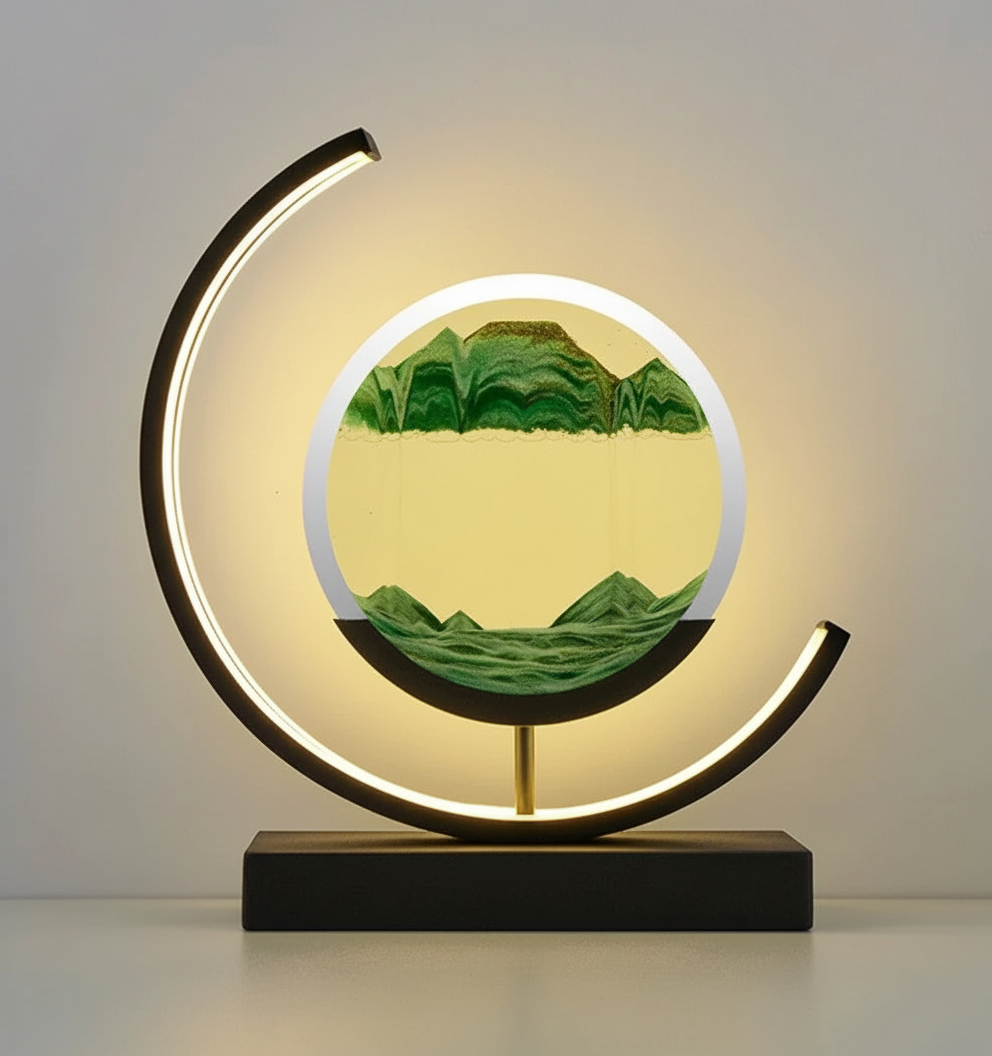 DuneGlow Table Lamp – Handmade Ambient Lamp with Soothing Light and Modern Design | Stornfield