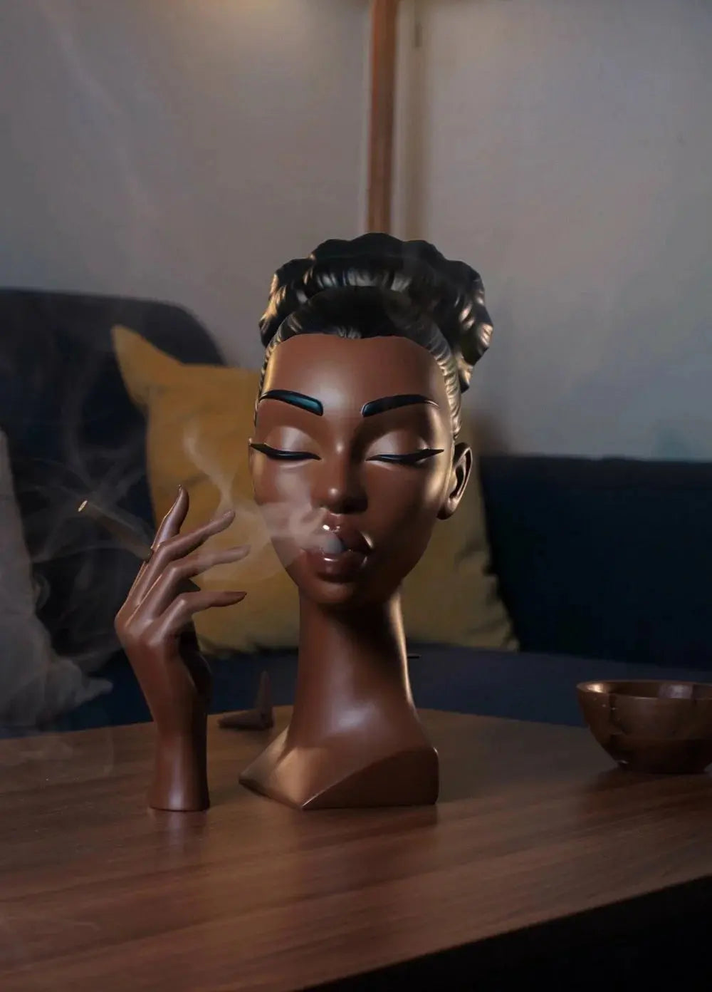 Stornfield | Elegant Incense Holder in the Form of a Black Woman's Head