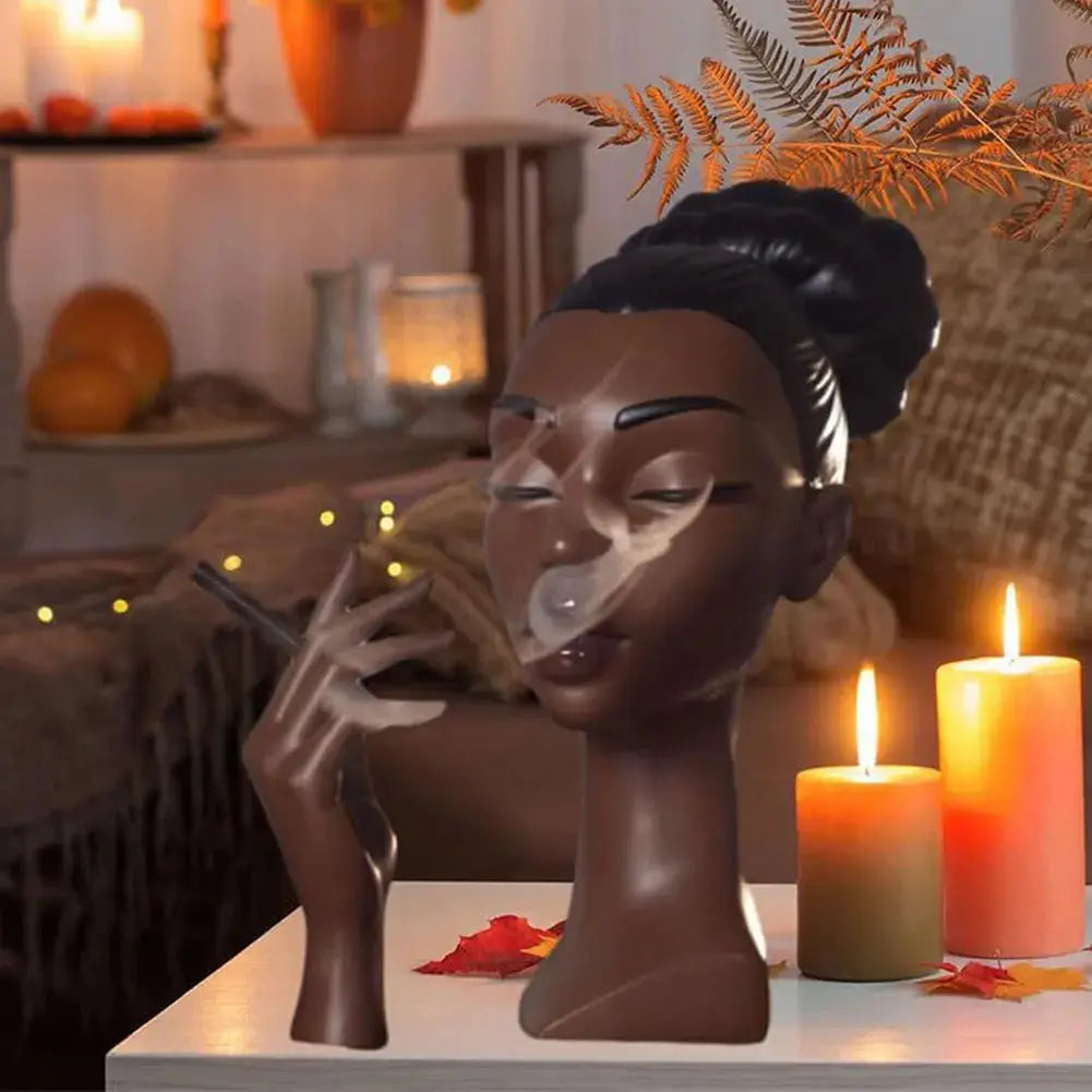 Stornfield | Elegant Incense Holder in the Form of a Black Woman's Head