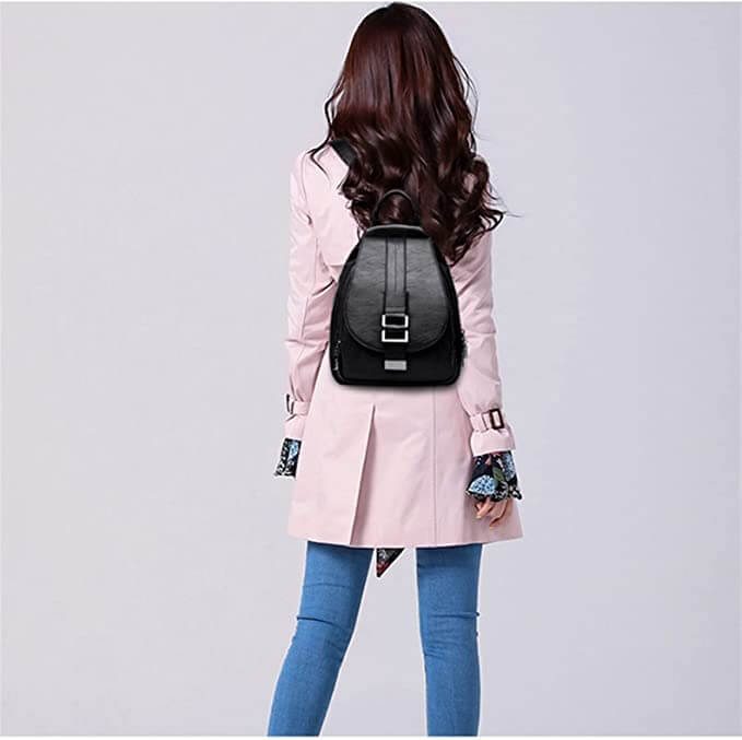 Ladies Leather Backpack with Anti-Theft Compartment and Compact Design | Stornfield