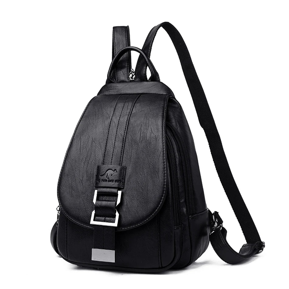 Ladies Leather Backpack with Anti-Theft Compartment and Compact Design | Stornfield