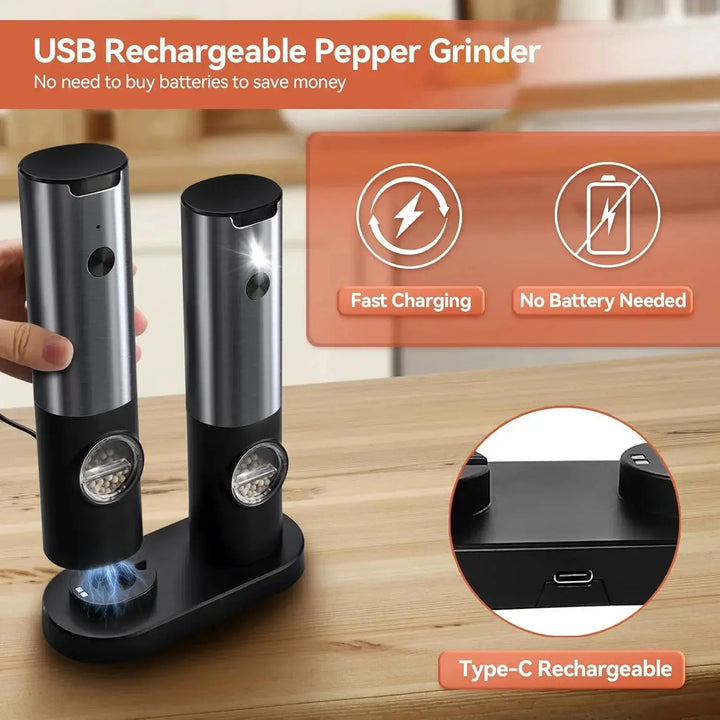 Electric spice grinder set with USB-C charging station | Stornfield