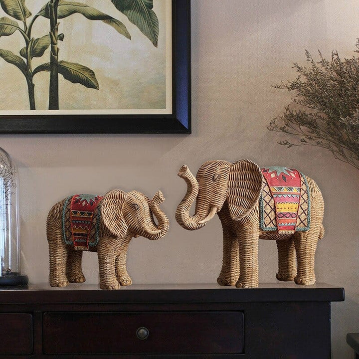 Elephant Rattan Statue | Stornfield