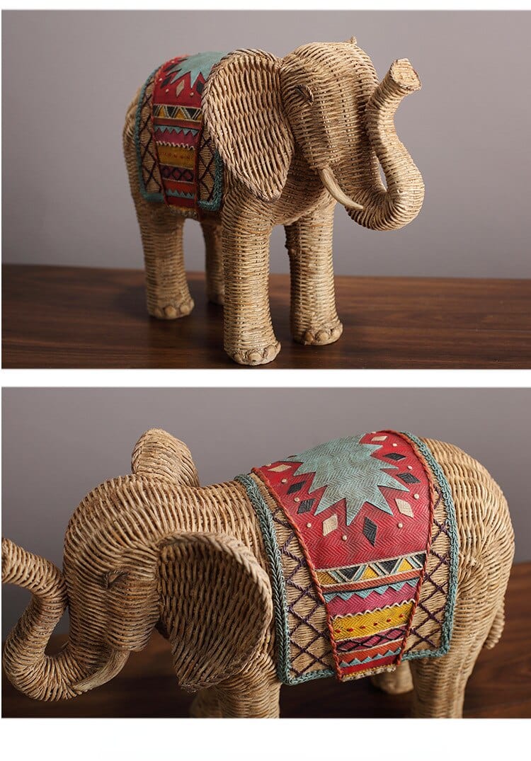 Elephant Rattan Statue | Stornfield