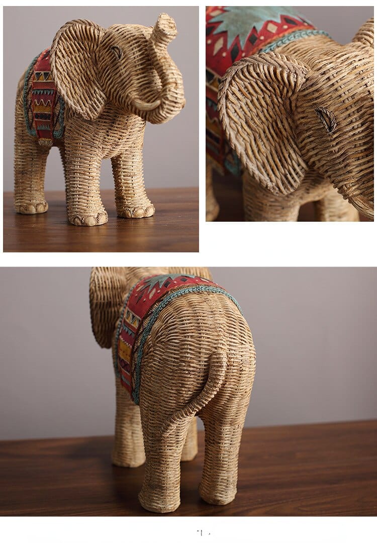 Elephant Rattan Statue | Stornfield