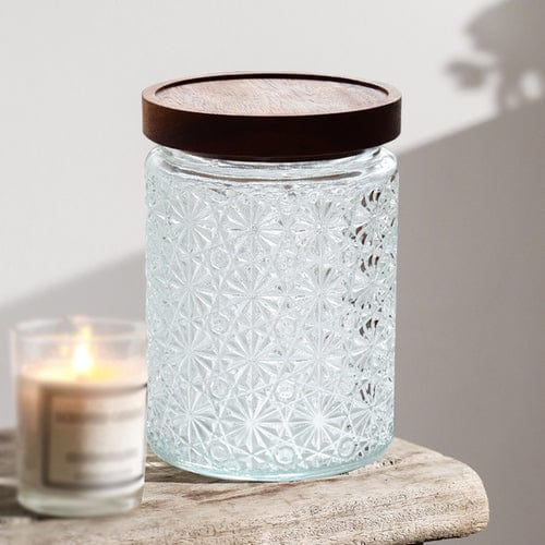 Embossed Flower Glass Container Stornfield