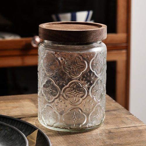 Embossed Flower Glass Container Stornfield