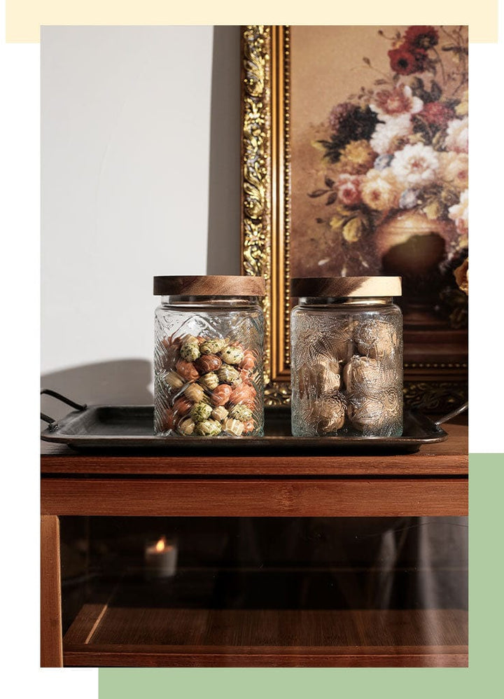 Embossed Flower Glass Container Stornfield