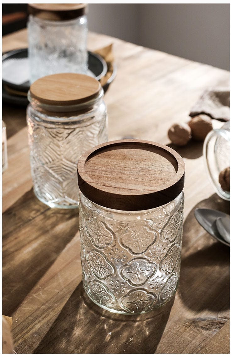 Embossed Flower Glass Container Stornfield