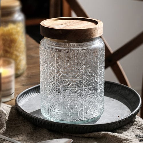 Embossed Flower Glass Container Stornfield
