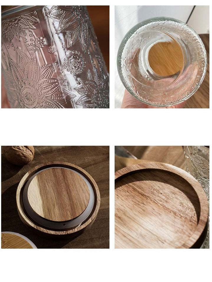Embossed Flower Glass Container Stornfield