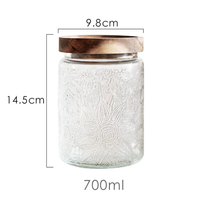 Embossed Flower Glass Container Stornfield