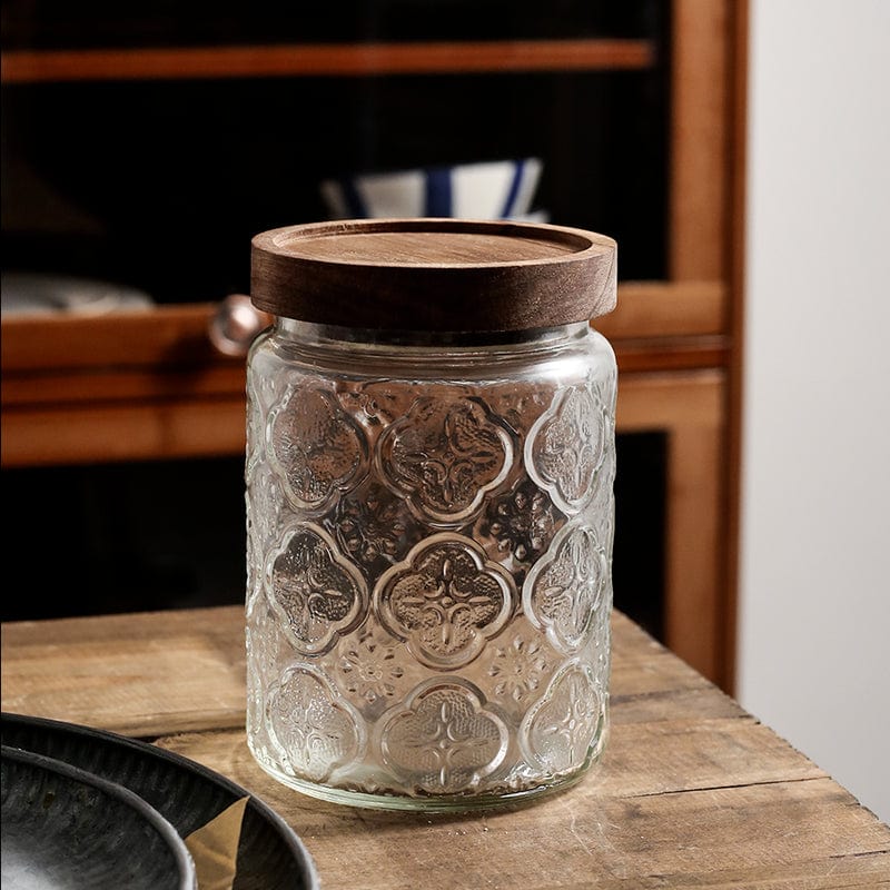 Embossed Flower Glass Container Stornfield