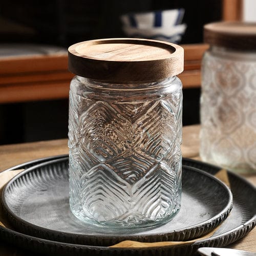 Embossed Flower Glass Container Stornfield