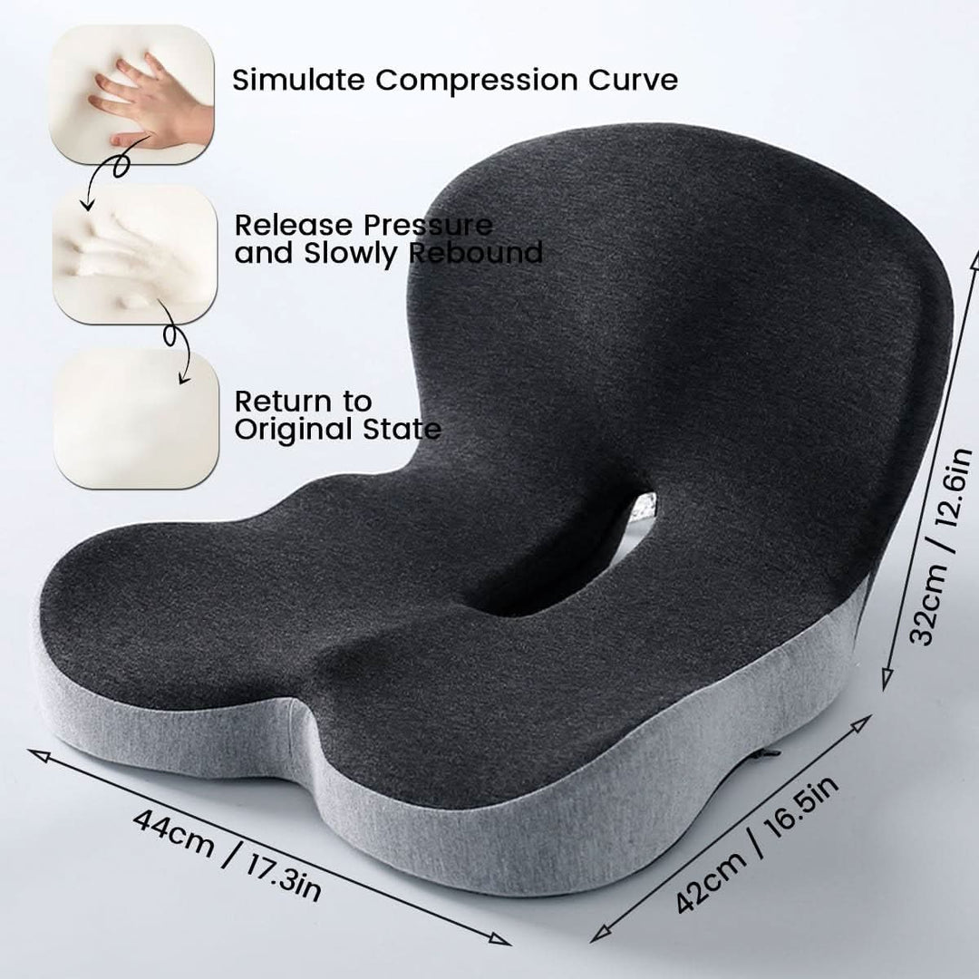 Stornfield | ErgoComfort Seat Cushion – Ergonomic Memory Foam Cushion for Back Support and Comfort