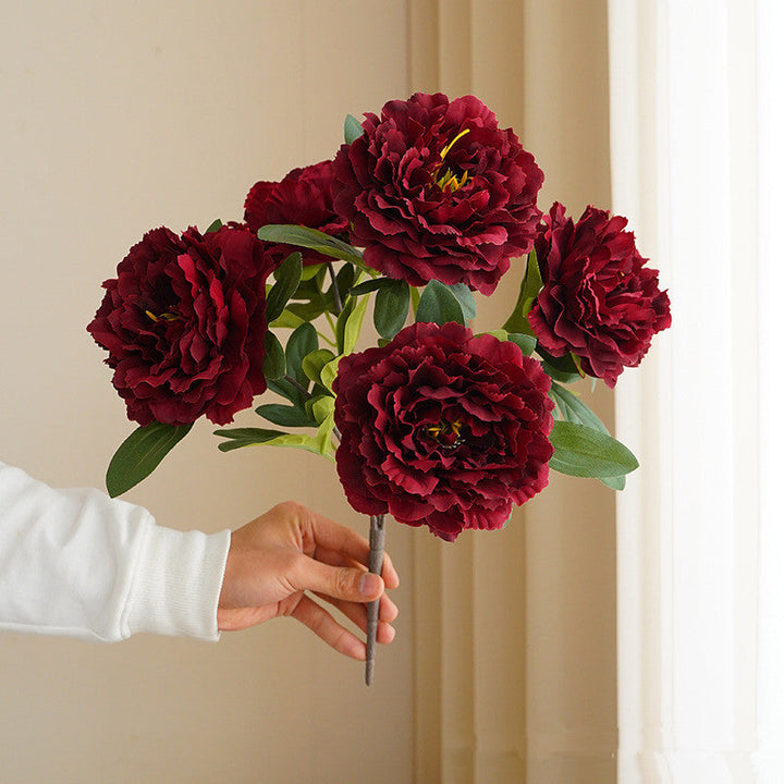 Artificial 5 large head peony flowers | Stornfield
